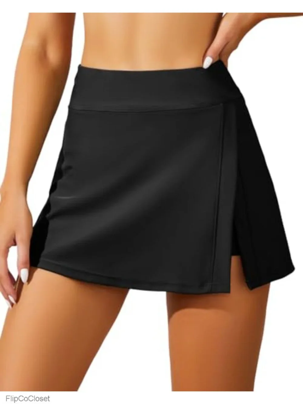 High Waisted Swim Skirt with Built-in Shorts Tummy Control Swim Bottom